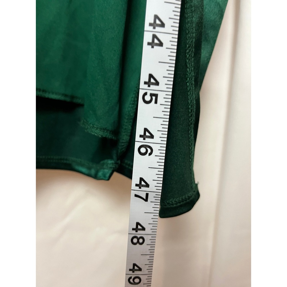 Emerald Sundae Dress Womens 18 Hunter Green Satin Ruched Asymmetrical GEPP4310 - Picture 4 of 10